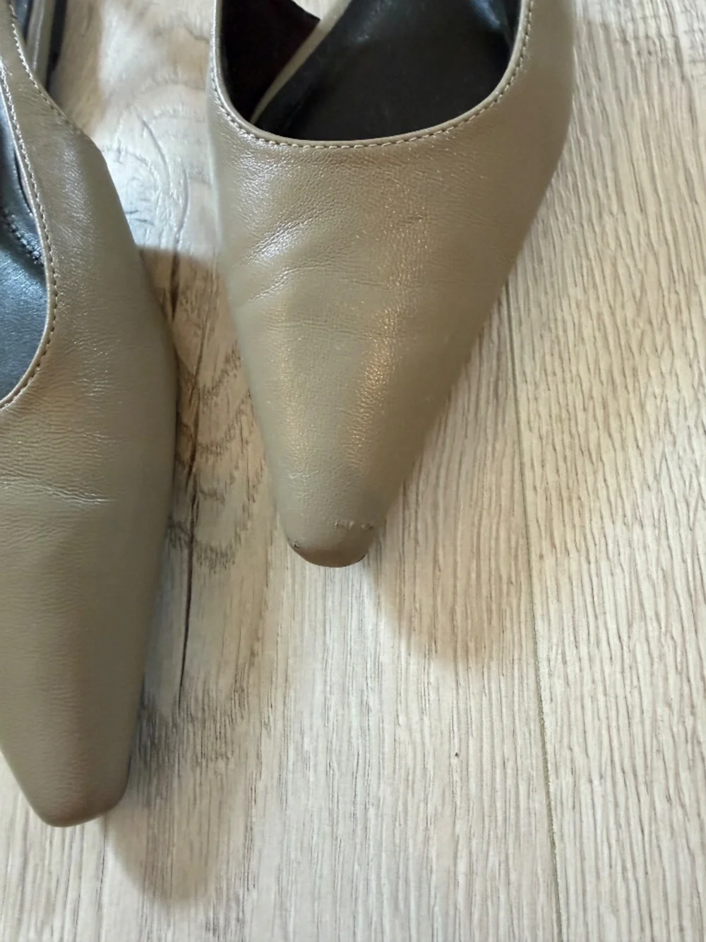 Zara Leather Slingback Shoes Color Tope Size EU 38